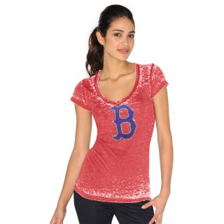 Touch By Alyssa Milano Womens Boston Red Sox Fade Route Short Sleeve T Shirt  