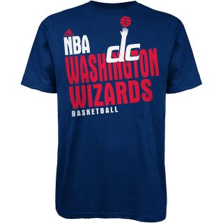 adidas Mens Washington Wizards Stacked Extreme Short Sleeve T Shirt   Size