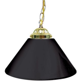 Trademark Global Plain Black 14 Single Shade Bar Lamp Brass Hardware (1200G 