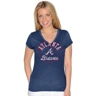 G III Womens Atlanta Braves Lead Off V Neck T Shirt   Size Large
