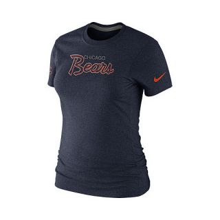 NIKE Womens Chicago Bears Script Tri Blend T Shirt   Size XS/Extra Small,