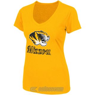 COLOSSEUM Womens Missouri Tigers Vegas V Neck T Shirt   Size Medium, Yellow