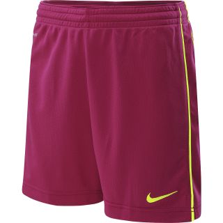 NIKE Womens Academy Knit Soccer Shorts   Size Medium, Magenta/volt
