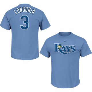 MAJESTIC ATHLETIC Mens Tampa Bay Rays Evan Longoria Player Name And Number T 