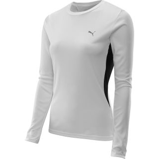 PUMA Womens PE Long Sleeve Running T Shirt   Size Xl, White/black
