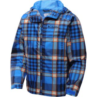 COLUMBIA Boys Wet Reflect Jacket   Size Small, Blue Plaid