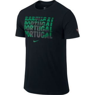 NIKE Mens Portugal Core Type Short Sleeve T Shirt   Size Medium, Black/green