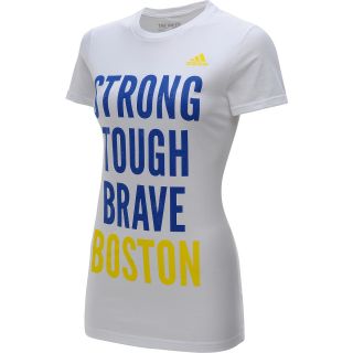 adidas Womens Boston Strong Short Sleeve T Shirt   Size Xl, White