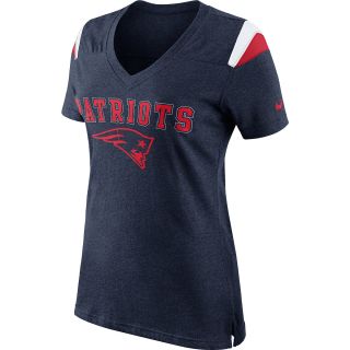NIKE Womens New England Patriots V Neck Fan Top   Size Large, College