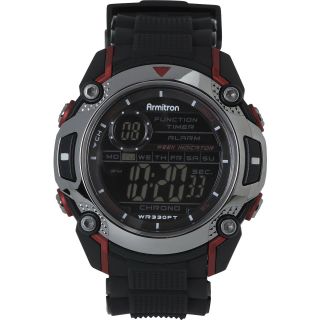 ARMITRON Mens 40/8232 Chronograph Watch, Black/red