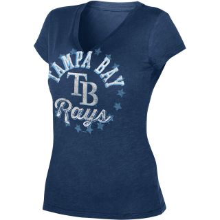G III Womens Tampa Bay Rays Lead Off V Neck T Shirt   Size Small