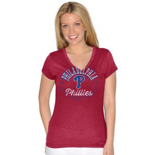 G III Womens Philadelphia Phillies Lead Off V Neck T Shirt   Size Medium
