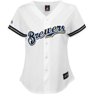 Majestic Athletic Milwaukee Brewers Rickie Weeks Womens Replica Home Jersey  