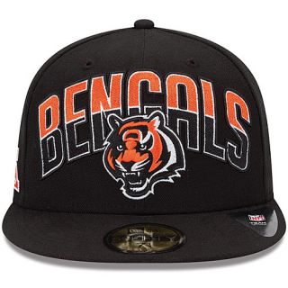 NEW ERA Mens Cincinnati Bengals Draft 59FIFTY Fitted Cap   Size 7.125, Black