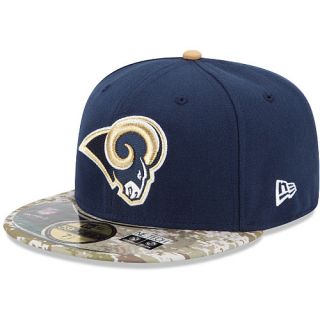 NEW ERA Mens St. Louis Rams Salute To Service Camo 59FIFTY Fitted Cap   Size