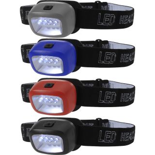 LIFELINE 4 LED Headlamps, 4 Pack, Multi