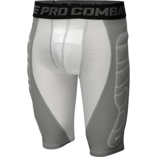 NIKE Mens Pro Combat Hyperstrong Heist Slider Shorts   Size Small, White/grey