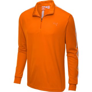 PUMA Mens Quarter Zip Long Sleeve Golf Pullover   Size Medium, Orange