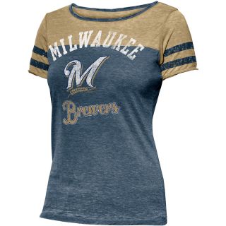 Touch By Alyssa Milano Womens Milwaukee Brewers Morgan Short Sleeve T Shirt  