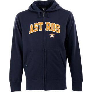Antigua Mens Houston Astros Full Zip Hooded Applique Sweatshirt   Size Large,
