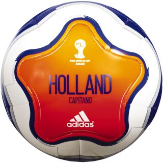 adidas Official 2014 Holland Capitano Soccer Ball, Orange/white
