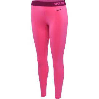 NIKE Womens Pro II Training Tights   Size Large, Pink Foil/red