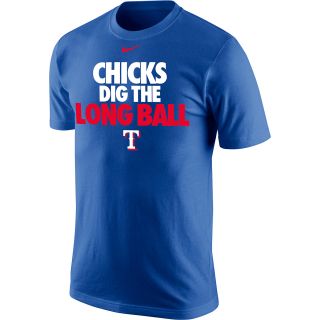 NIKE Mens Texas Rangers Chicks Dig The Long Ball Short Sleeve T Shirt   Size