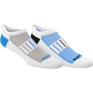BROOKS Training Day Low Cut Socks   2 Pack   Size Large, White/blue/black