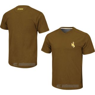 COLOSSEUM Mens Wyoming Cowboys Mirage V Neck T Shirt   Size Small, Brown