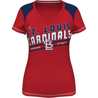 MAJESTIC ATHLETIC Womens St Louis Cardinals Superior Speed V Neck T Shirt  