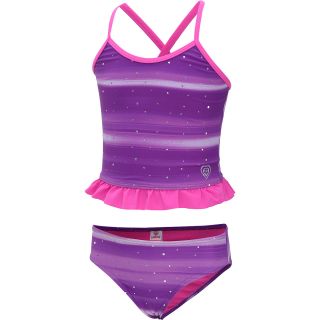 LAGUNA Toddler Girls Shiny 2 Piece Swimsuit   Size 3t, Purple