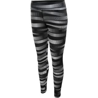 adidas Womens Allover Print Tights   Size Large, White/black/grey
