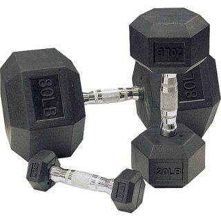 Body Solid Rubber Hex 80 100lbs Dumbbell Set (SDRS900)