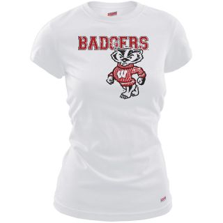 MJ Soffe Womens Wisconsin Badgers T Shirt   White   Size Large, Wisconsin