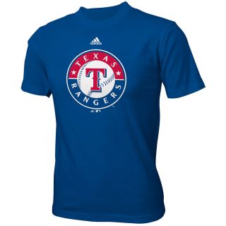 adidas Youth Texas Rangers Team Logo Short Sleeve T Shirt   Size Medium, Royal