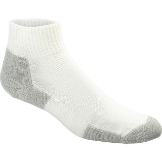 THORLO JMX Thick Cushion Running Quarter Socks   Size Medium, White/platinum