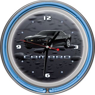 Trademark Global Black Camaro 14 Inch Neon Clock (GM1400 CAM BLK)