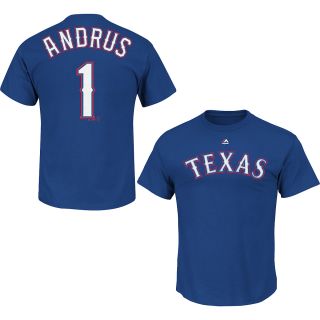 MAJESTIC ATHLETIC Mens Texas Rangers Elvis Andrus Player Name And Number T 
