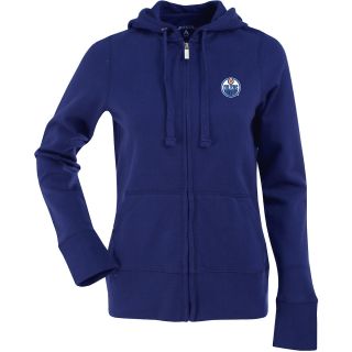 Antigua Womens Edmonton Oilers Signature Hooded Full Zip Sweatshirt   Size