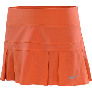 NIKE Womens Woven Pleated Tennis Skirt   Size Large, Turf Orange/silver