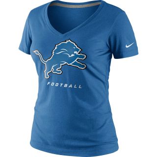 NIKE Womens Detroit Lions Legend Logo V Neck T Shirt   Size Medium, Battle