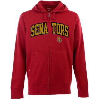 Antigua Mens Ottawa Senators Full Zip Hooded Applique Sweatshirt   Size Large,