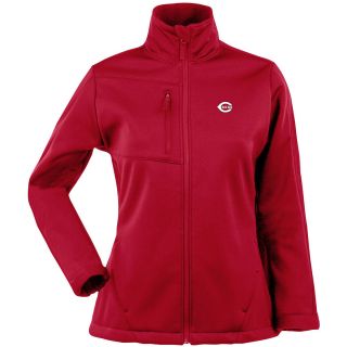 Antigua Womens Cincinnati Reds Traverse Fleece Back Full Zip Jacket   Size