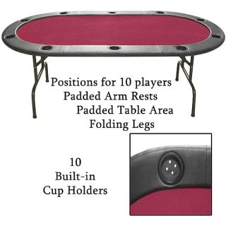 Trademark Global Full Size Blue Felt Poker Table with Cup Holders (10 HT1RD)