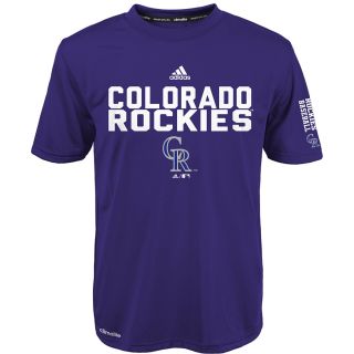 adidas Youth Colorado Rockies ClimaLite Batter Short Sleeve T Shirt   Size