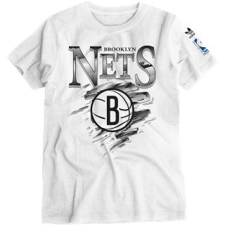 adidas Youth Brooklyn Nets Retro Short Sleeve T Shirt   Size Small, Charcoal