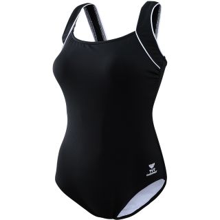 TYR Womens Square Neck Tank Swimsuit   Cabernet   Size 24, Black