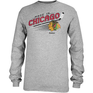 REEBOK Mens Chicago Blackhawks Made In Chicago Long Sleeve T Shirt   Size Xl,