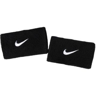 NIKE Swoosh Double Wide Wristbands   2 Pack, Black/white