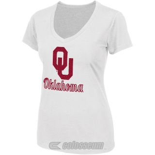 COLOSSEUM Womens Oklahoma Sooners Vegas V Neck T Shirt   Size Medium, White